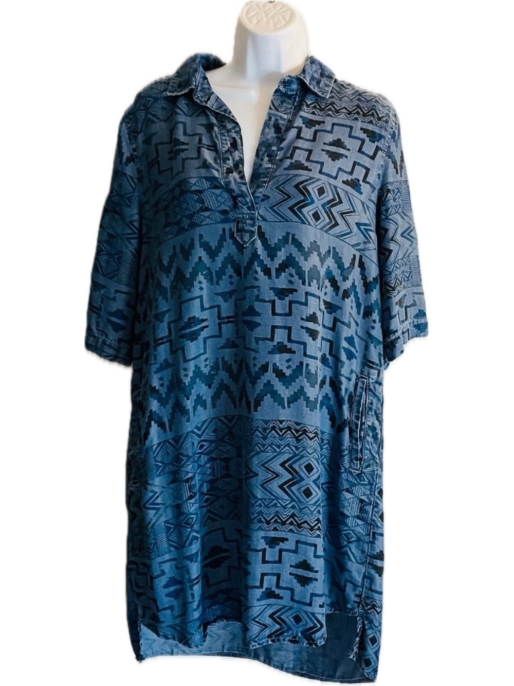 Philosophy Blue Patterned Midi Dress